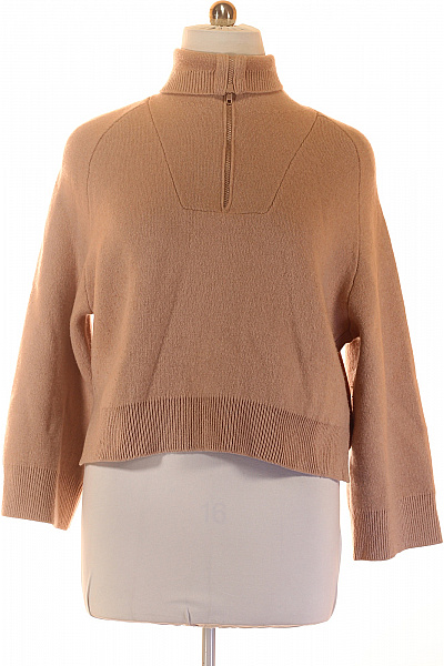 Béžový pletený crop pulovr se stojáčkem na zip Vel. XXL | Unimoda | obrázek 2