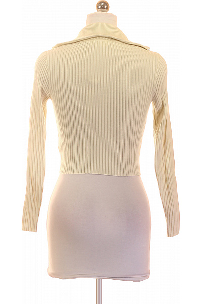 Béžový crop top s dlouhým rukávem se zipem a límečkem Velikost XS | Unimoda | obrázek 3