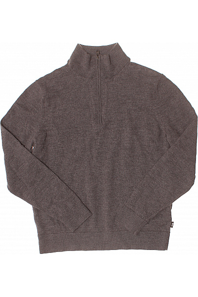 Hugo Boss Pánský Bavlněný Svetr šedý Na Zip Vel. L