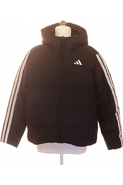 ADIDAS Černá Prošívaná Zimní Puffer Bunda S Kapucí Vel. M