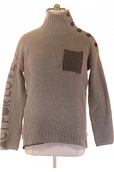 Zadig&Voltaire Deluxe Pánský šedý Pletený Pulovr Se Stojáčkem A Kapsou Velikost M