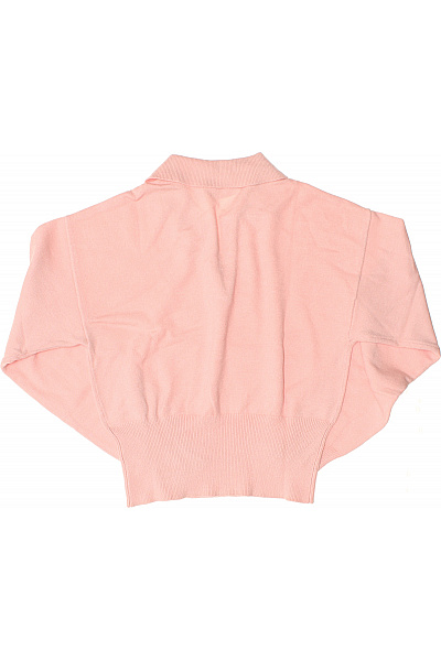 růžový pletený crop svetr s límečkem Velikost 38 | Unimoda | obrázek 3