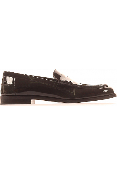 ARMANI Pánské černé Lakované Mokasíny Elegantní Vel. 9