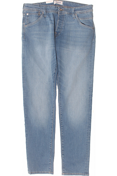 JACK & JONES Pánské Džíny Modré Rovné Seprané Vel. 34/32