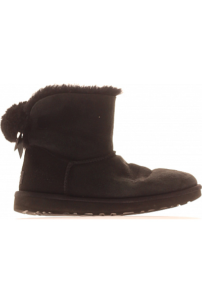 UGG Černé Kotníkové Válenky S Kožíškem A Mašlí Velikost 39