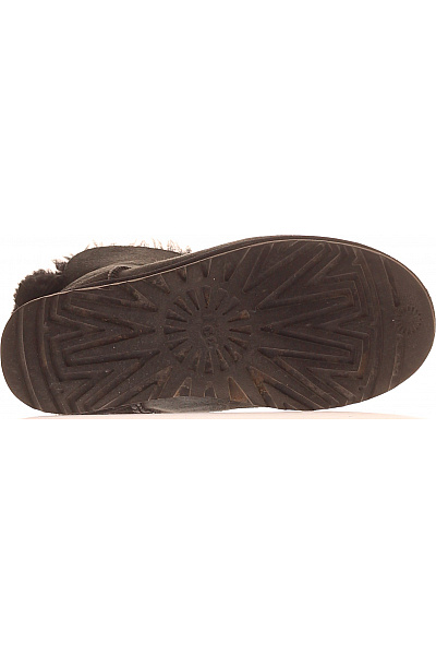 UGG Černé kotníkové válenky s kožíškem a mašlí Velikost 39 | UGG | obrázek 3