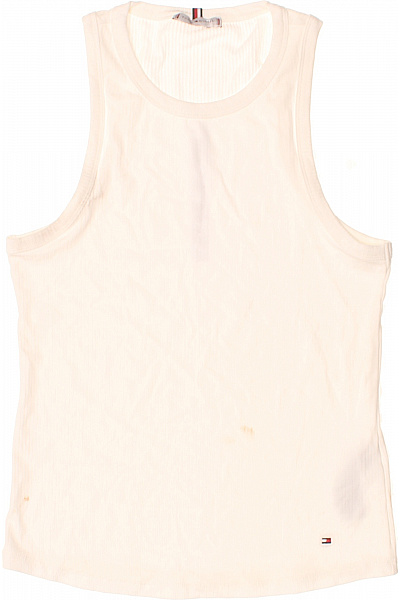 TOMMY HILFIGER Dámské Tílko Bez Rukávů Bílé Jednobarevné Basic Velikost XS