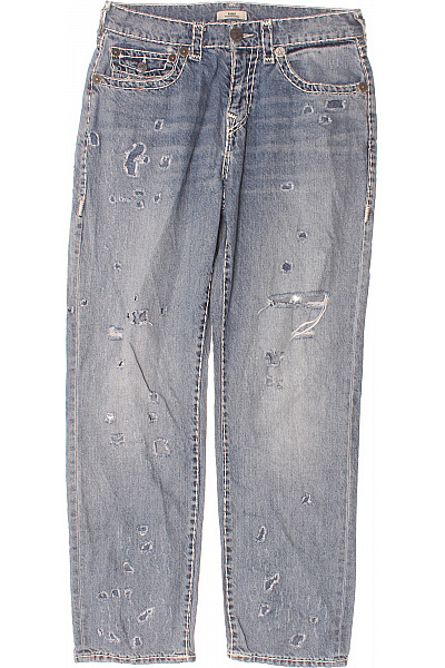 True Religion Pánské Modré Džíny S Dírami Vintage Vel. 32