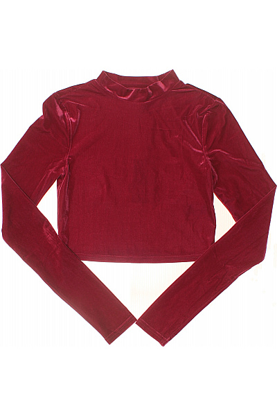 REVIEW Dámské červené sametové crop halenky s rolákem a dlouhým rukávem Vel. EU S | REVIEW | obrázek 2