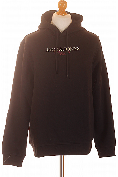 JACK & JONES Pánská černá mikina s kapucí a dlouhým rukávem Velikost L | JACK & JONES | obrázek 2