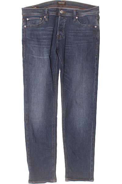 JACK & JONES Pánské Džíny Modré Rovné S Kapsami Vel. 33/32