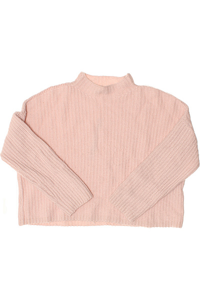 Emilio Sarto Růžový Pletený Vlněný Svetr Crop Oversized Velikost M