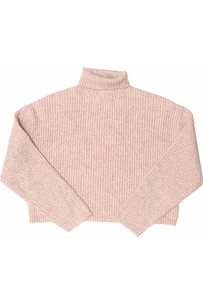 ONLY růžový žebrovaný crop svetr s rolákem Velikost S | ONLY | obrázek 2