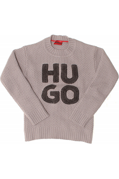Hugo Boss šedý pletený vlněný svetr s logem Velikost EU S | Hugo Boss | obrázek 2