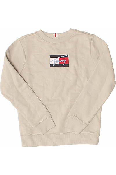 TOMMY HILFIGER Dětská Mikina Béžová S Logem Vel. EU 140