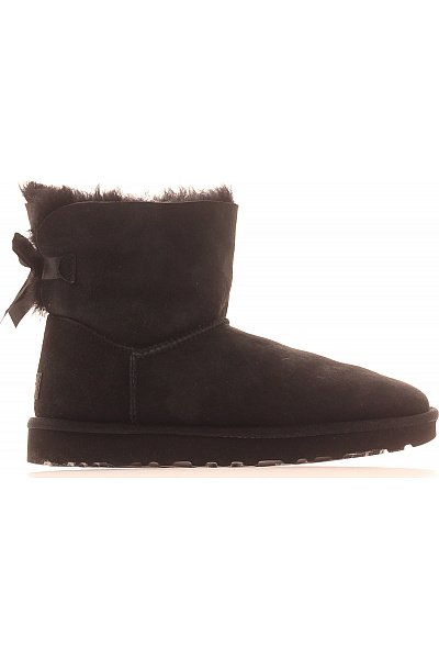 UGG Černé Kožené Válenky S Mašlí Velikost 40