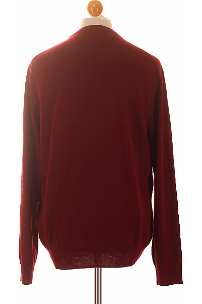 MAX TONSO CASHMERE Kašmírový pulovr pánský červený hladký přes hlavu Vel. XL | MAX TONSO CASHMERE | obrázek 2