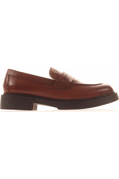 JOOP! Hnědé Kožené Elegantní Volnočasové Nazouvací Polobotky Vel. 40