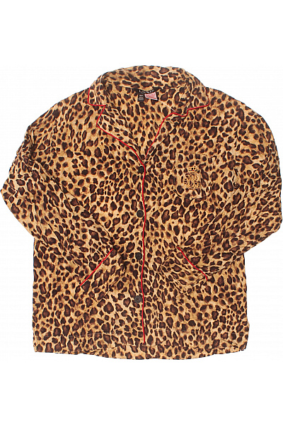 Ralph Lauren Dámské Pyžamo S Leopardím Vzorem A červeným Lemováním Velikost S