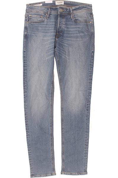 JACK & JONES Pánské Džíny Modré Strečové úzké Seprané Vel. 32/34