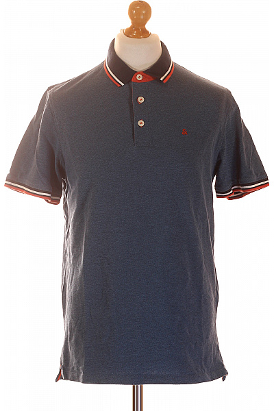 JACK & JONES Pánské modré tričko polo s krátkým rukávem a límečkem Velikost XL | JACK & JONES | obrázek 2