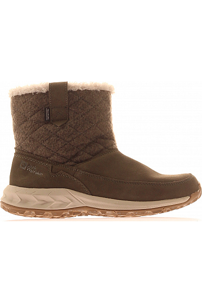 Jack Wolfskin Khaki Kotníkové Zimní Zateplené Boty S Kožíškem Velikost 39