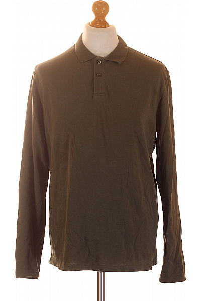 LAWRENCE GREY Pánské bavlněné polo tričko s dlouhým rukávem khaki Velikost L | LAWRENCE GREY | obrázek 2