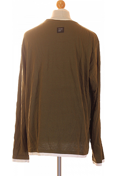 Eight2Nine Pánské tričko s dlouhým rukávem khaki jednobarevné basic Vel. XXL | Eight2Nine | obrázek 3