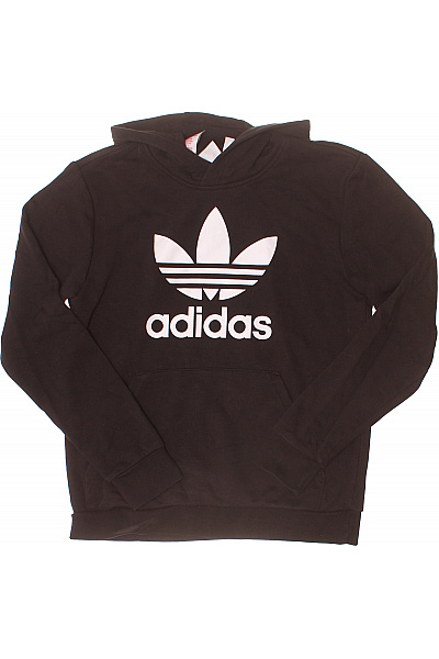 ADIDAS Dětská černá bavlněná mikina s kapucí a logem Vel. EU 164 | ADIDAS | obrázek 2