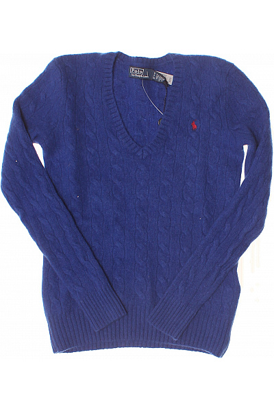 Ralph Lauren Dívčí Modrý Pletený Svetr Z Vlny
