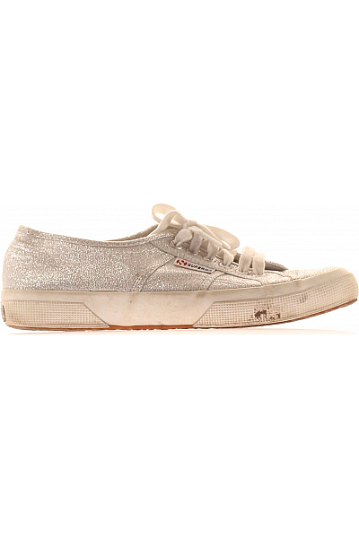 Superga Dámské Tenisky Stříbrné Plátěné šněrovací Volnočasové Velikost 40