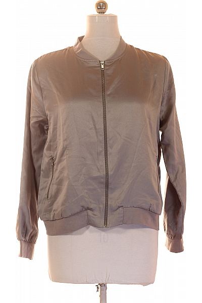 LAWRENCE GREY Dámská Bomber Bunda Lesklá šedá Se Zipem Moderní Vel. 40