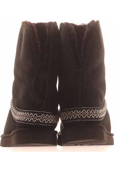 UGG Dámské černé kožené válenky s ozdobným lemem Velikost 39 | UGG | obrázek 4
