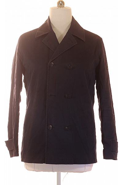 Guess Pánská Bavlněná Dvouřadá Bunda Modrá Přechodová Smart Casual Velikost M