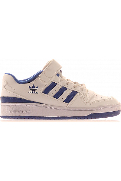 ADIDAS Dětské Tenisky Bílé S Modrými Pruhy Na Suchý Zip Velikost 32