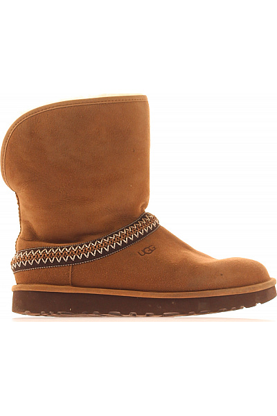 UGG Kožené Kozačky S Ozdobným Lemem A Kožíškem Vel. 40
