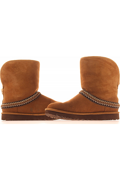 UGG Kožené kozačky s ozdobným lemem a kožíškem Vel. 40 | UGG | obrázek 5