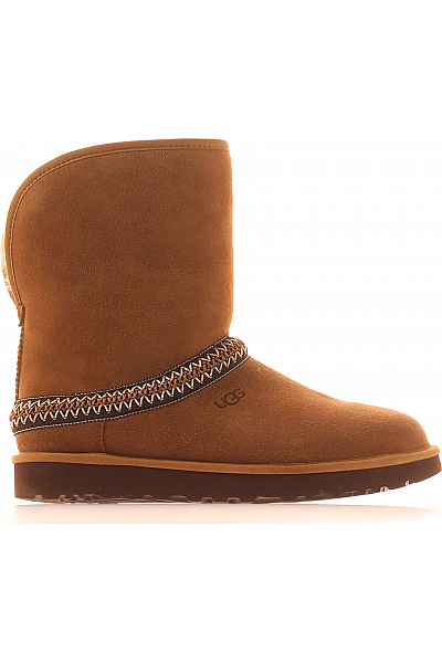 UGG Hnědé Semišové Válenky S Ozdobným Lemem Vel. 39