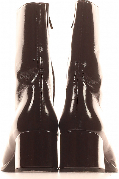 Emilio Sarto Kožené kotníkové kozačky na podpatku černé lakované Vel. 38 | Emilio Sarto | obrázek 4