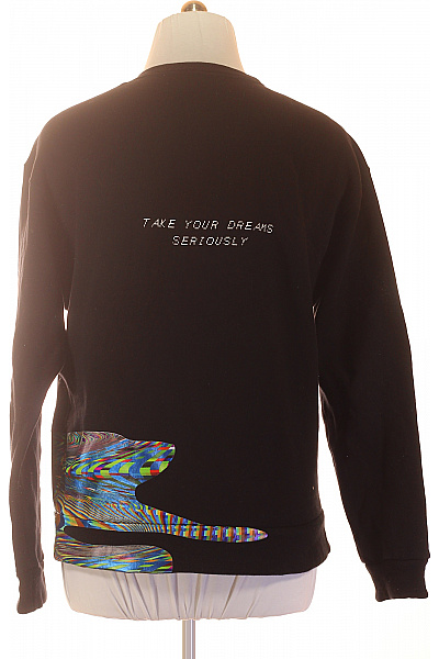 D&G Černá bavlněná mikina s potiskem crewneck streetwear Vel. 46 | D&G | obrázek 2