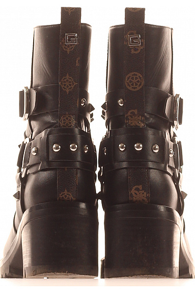 Guess Dámské kožené kotníkové kozačky na podpatku černé Vel. 38 | Guess | obrázek 4