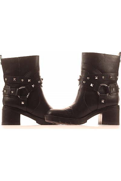 Guess Dámské kožené kotníkové kozačky na podpatku černé Vel. 38 | Guess | obrázek 5