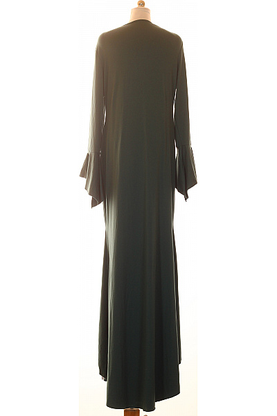 Dámské dlouhé šaty s dlouhým rukávem zelené elegantní Vel. L | Unimoda | obrázek 2
