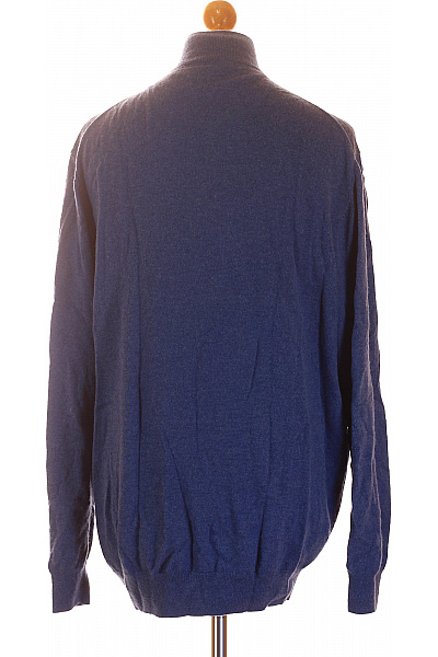 FYNCH-HATTON Pánský svetr modrý na zip oversized pletený Vel. XXXL | FYNCH-HATTON | obrázek 2