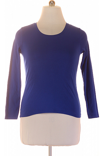Darling Dámské tričko s dlouhým rukávem modré jednobarevné basic Vel. XL | Darling | obrázek 2
