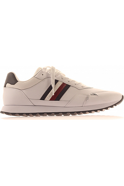 TOMMY HILFIGER Pánské Kožené Tenisky Sportovní Volnočasové Bílé Velikost 44
