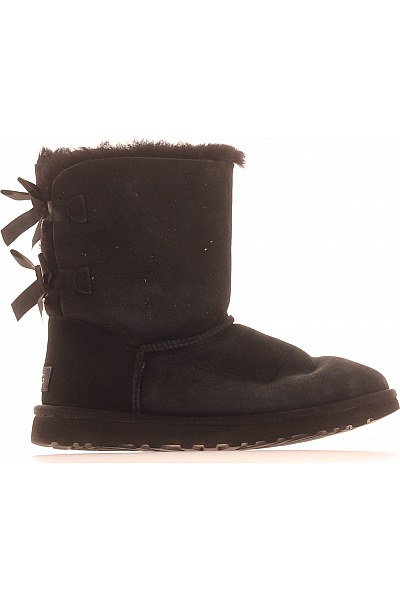 UGG Dámské Kožené Kozačky S Mašlí černé Zimní Zateplené Vel. 39