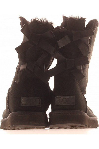 UGG Dámské kožené kozačky s mašlí černé zimní zateplené Vel. 39 | UGG | obrázek 4