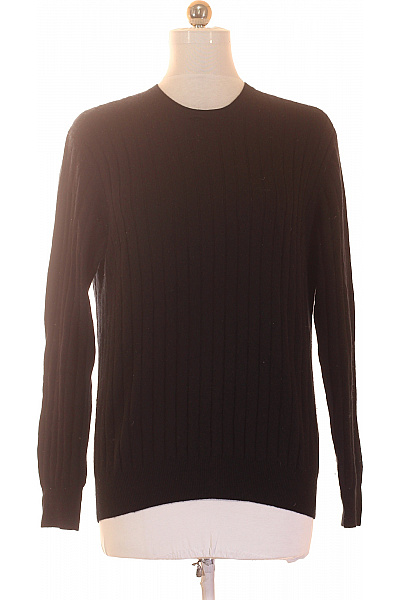 MAX TONSO CASHMERE Černý Kašmírový žebrovaný Pulovr Velikost L