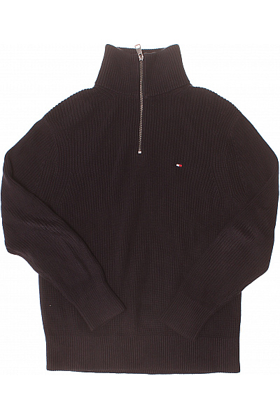 TOMMY HILFIGER Pánská Bavlněná Mikina S Dlouhým Rukávem A Vysokým Límcem Na Zip Jednobarevná Velikost EU S